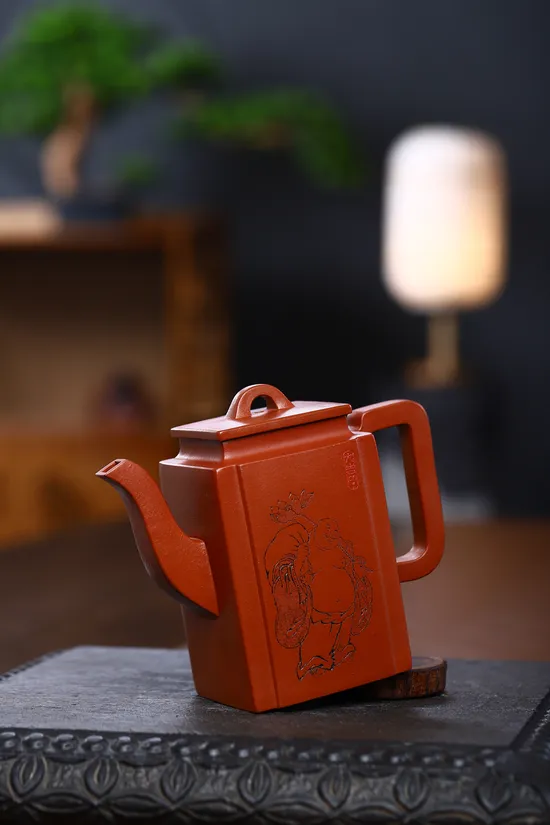 Yixing Zisha Teapot Masterpiece - Handcrafted Brick Square by Yang Hongwei 2