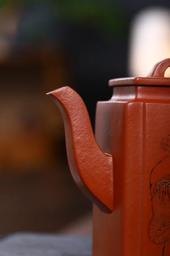 Yixing Zisha Teapot Masterpiece - Handcrafted Brick Square by Yang Hongwei 3
