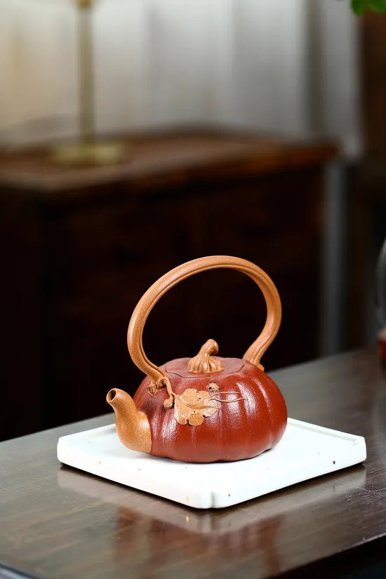 Yixing Zisha Teapot | Rare Collectible Pumpkin Design | Handcrafted 3
