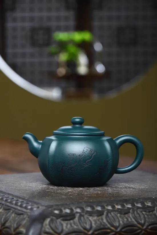 Best Yixing Clay Teapot | Handmade Artisan Teapot | 260cc Green Clay 2