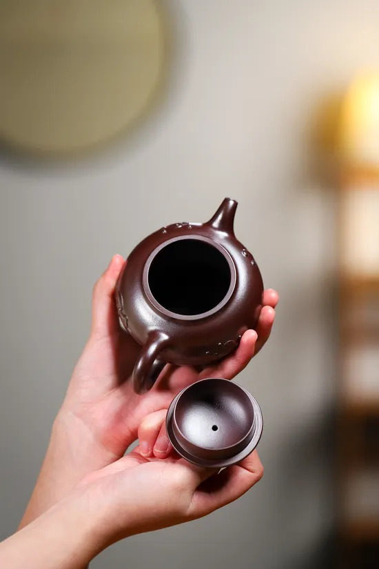 Golden Dragon Blood Clay Yixing Teapot - Handcrafted Collectible Artistry 2