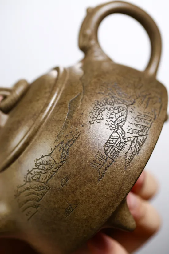 Zisha Teapots: rare jade-green dragon-back clay | national-level master Wang Qiming 5