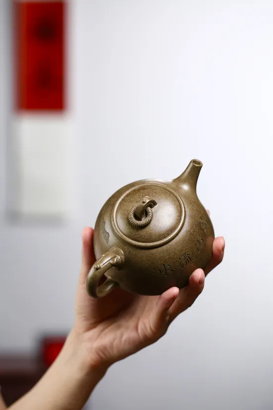 Zisha Teapots: rare jade-green dragon-back clay | national-level master Wang Qiming 9
