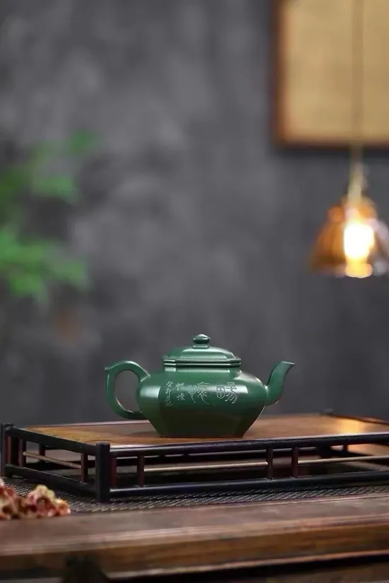 Premium Yixing Zisha Clay Teapot - Rare Green Clay, Handcrafted Artistry 6