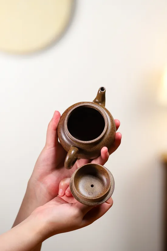 Yixing Zisha Clay Teapot: Dabin Ruyi by Yang Junbao 8