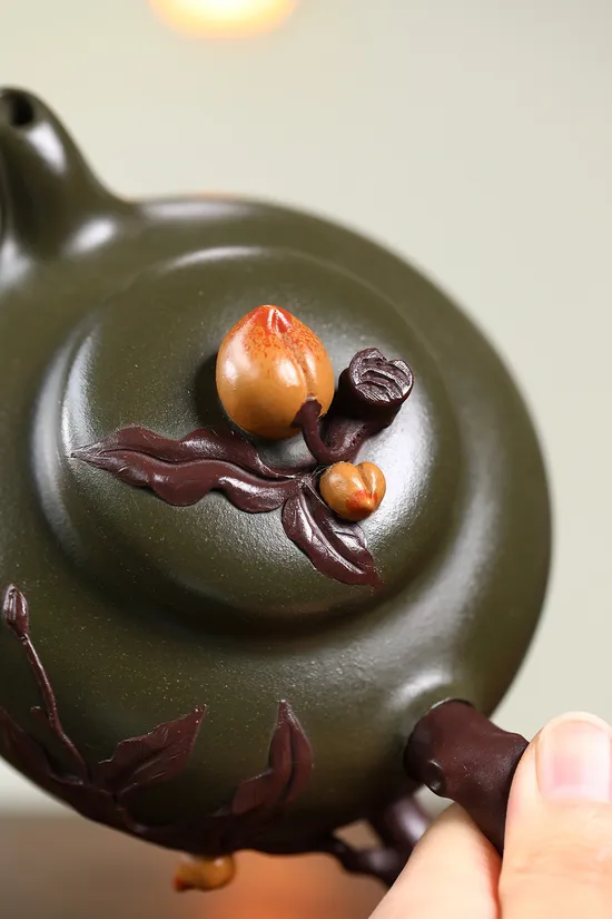 Yixing Zisha Sacred Peach Teapot - Master Shi Futang 5