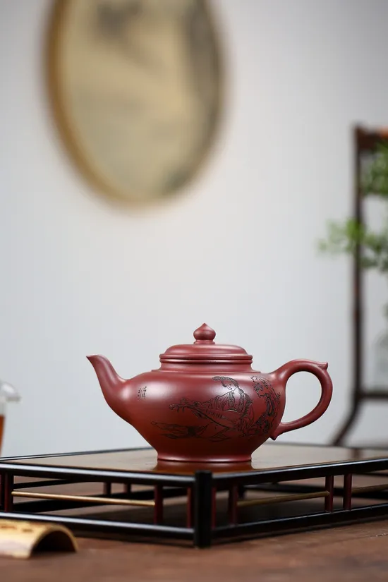 Yixing Teapot Masterpiece - Dragon's Blood Clay Collectible 7