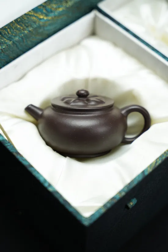 Handcrafted Yixing Purple Clay Teapot - 160cc Antique Celadon Design 6
