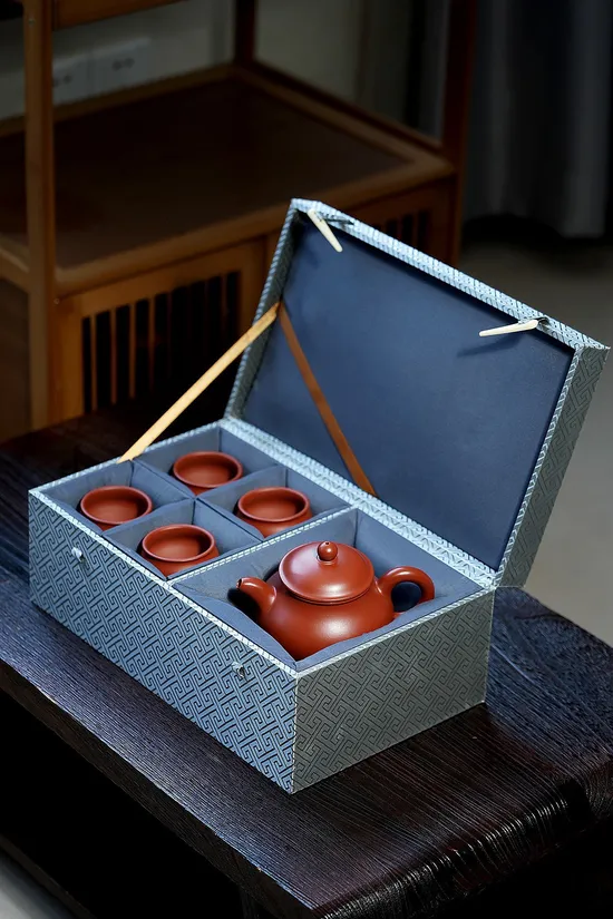 Zisha Teapots: Da Hong Pao clay | Pan Pot Set 4