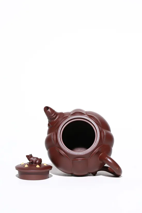 Yixing Clay Teapot | Collectible Frog Lotus Design by Zhao Mingmin 6