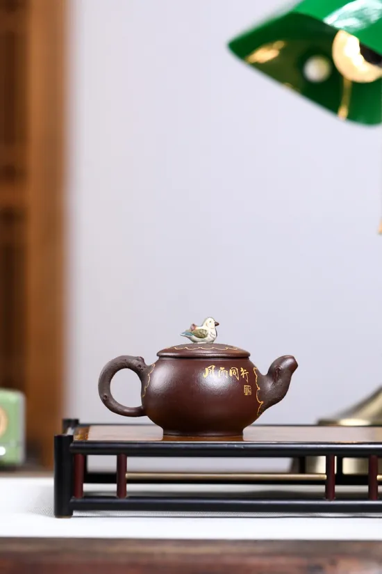 Yixing Teapot | Handcrafted Zisha Clay Teapot with Mandarin Duck Design 3