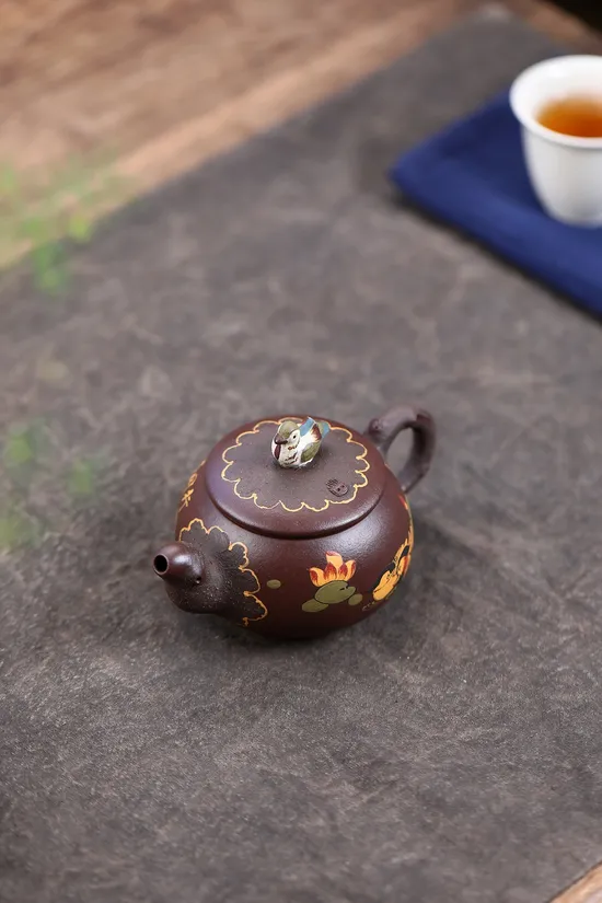 Yixing Teapot | Handcrafted Zisha Clay Teapot with Mandarin Duck Design 5