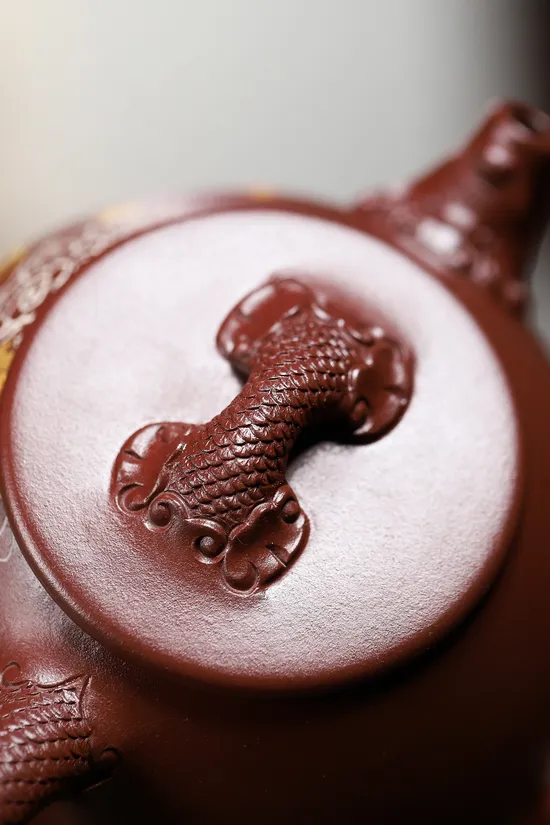 Yixing Clay Teapot | Artisan Crafted Zisha Pottery | Collectible Dragon Design 2