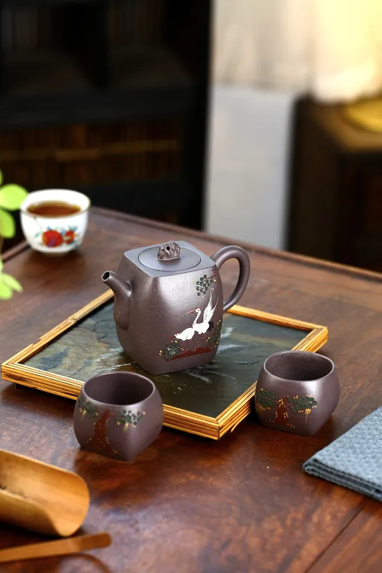 Premium Yixing Clay Teapot Set | Zhou Gong Taihu Stone Series 8