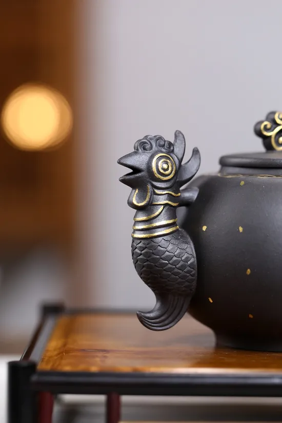 Yixing Clay Rooster Teapot | Handcrafted Zisha Artisan Pottery 4
