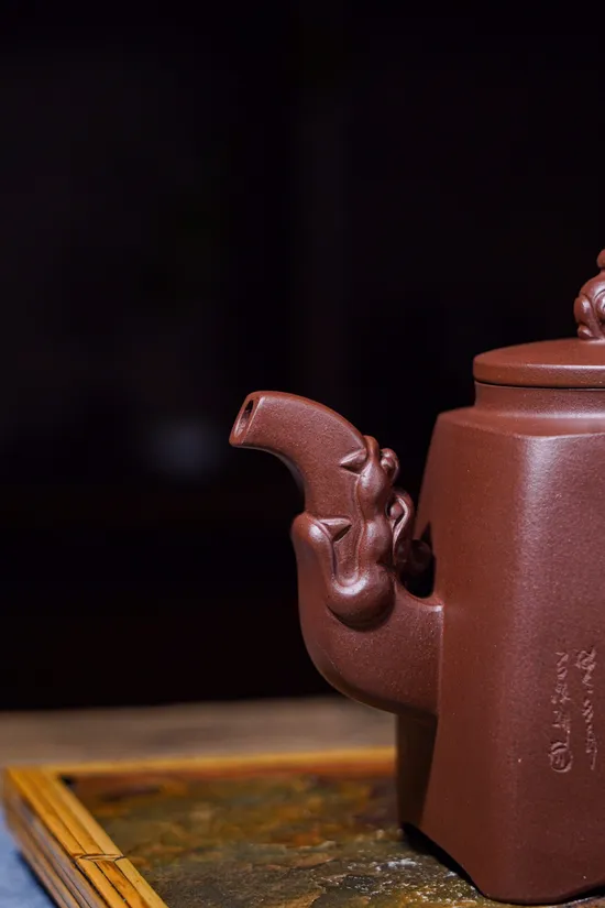 Yixing Dragon Teapot – Artisan Purple Clay Craftsmanship 4