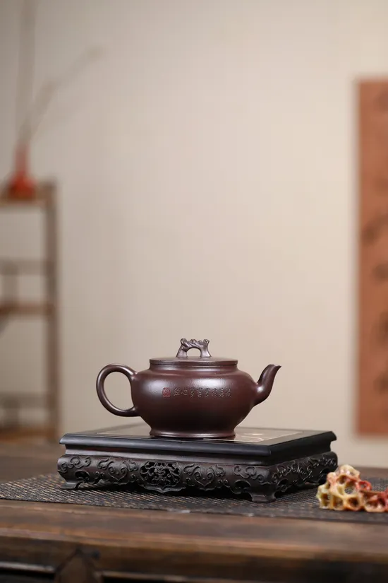 Zisha Teapots: Prosperous Dragon Palace Lantern | deep-well old purple clay 7