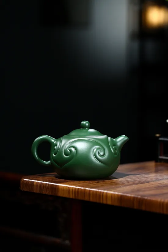 Yixing Clay Teapot | Handcrafted Collectible | Rare Green Clay 1