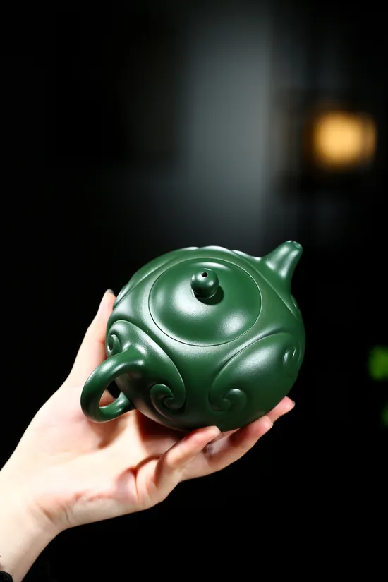 Yixing Clay Teapot | Handcrafted Collectible | Rare Green Clay 2