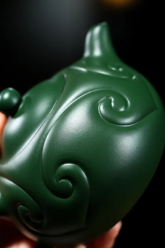 Yixing Clay Teapot | Handcrafted Collectible | Rare Green Clay 4