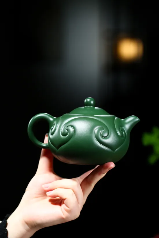 Yixing Clay Teapot | Handcrafted Collectible | Rare Green Clay 6