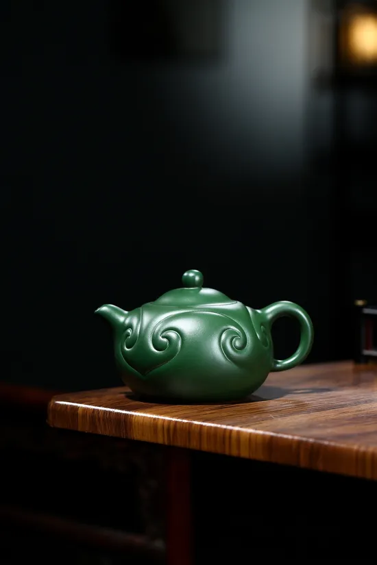 Yixing Clay Teapot | Handcrafted Collectible | Rare Green Clay 7