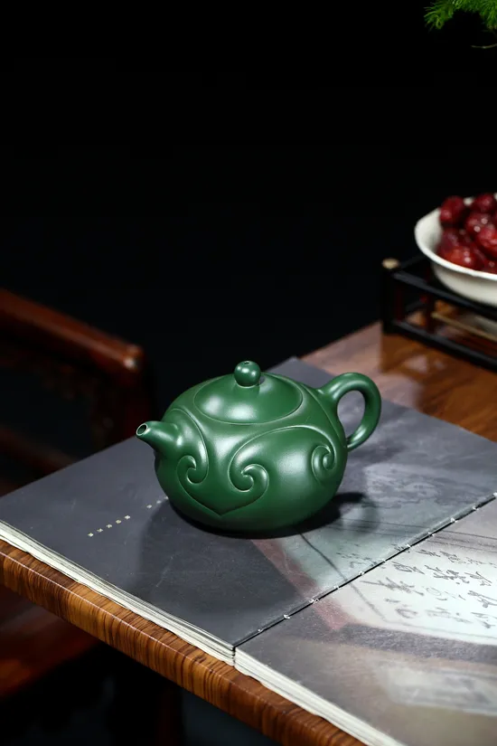 Yixing Clay Teapot | Handcrafted Collectible | Rare Green Clay 8