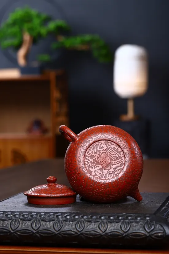 Yixing Zisha Teapot: Rare Red Robe Clay, Handcrafted Collectible 5