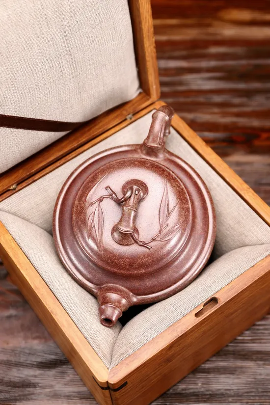 Zisha Teapots: Double Line Bamboo Drum | Tianxing clay 2