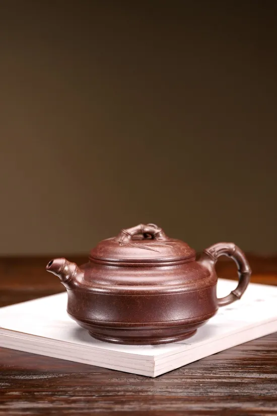 Zisha Teapots: Double Line Bamboo Drum | Tianxing clay 3