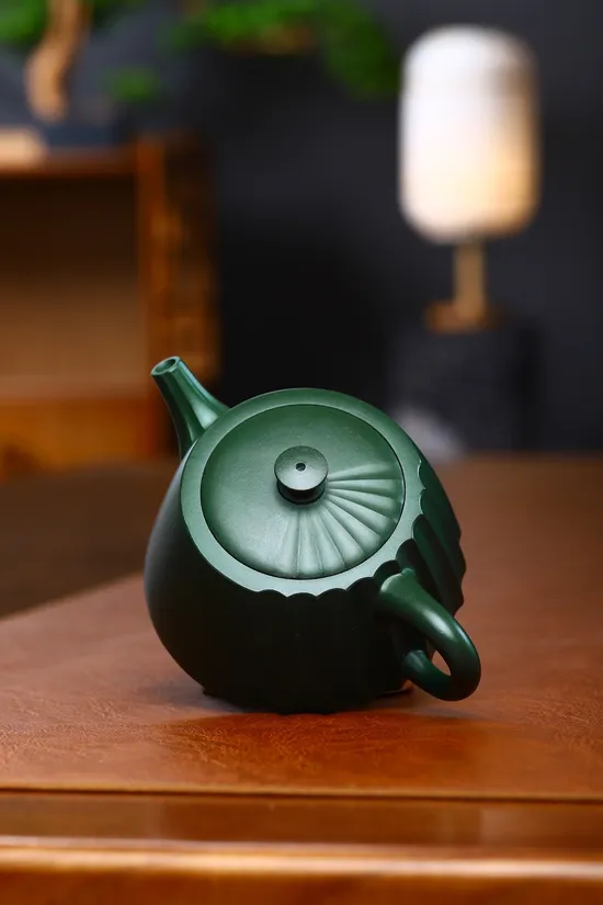 Premium Yixing Zisha Teapot | 260cc Rare Green Clay Handcrafted 3