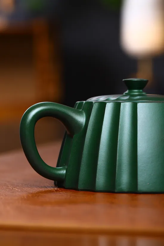 Premium Yixing Zisha Teapot | 260cc Rare Green Clay Handcrafted 6