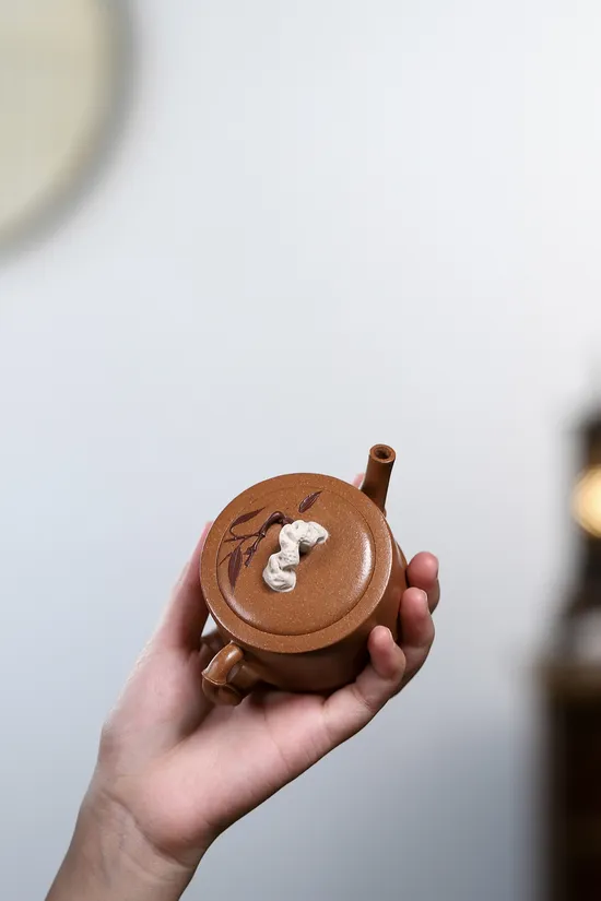 Yixing Zisha Teapot - Artisan Crafted Clay Teapot with Stone Design 5