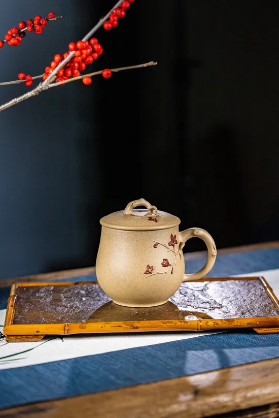 Yulan Blossom Zisha Teacup – Premium Handcrafted Chinese Clay Art 2