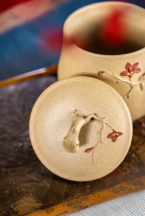 Yulan Blossom Zisha Teacup – Premium Handcrafted Chinese Clay Art 3