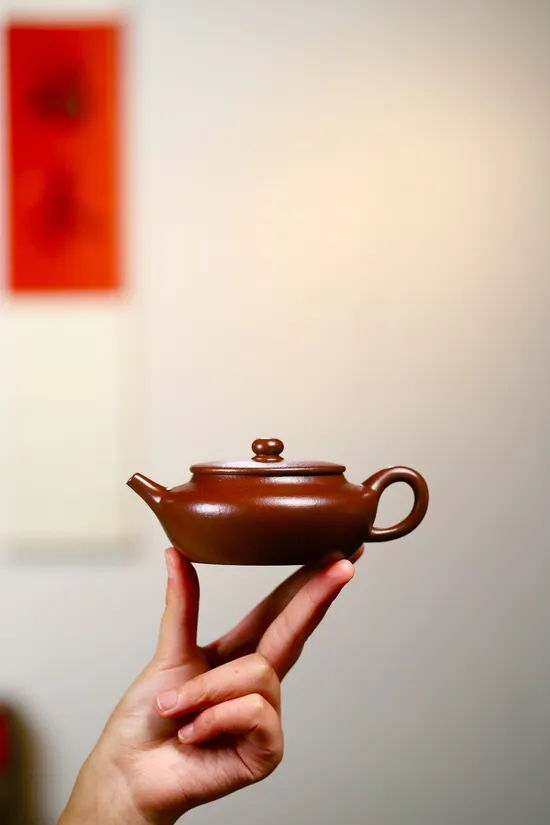 Yixing Zisha Teapot - Handcrafted Dragon's Blood Clay by Wang Qiming 2