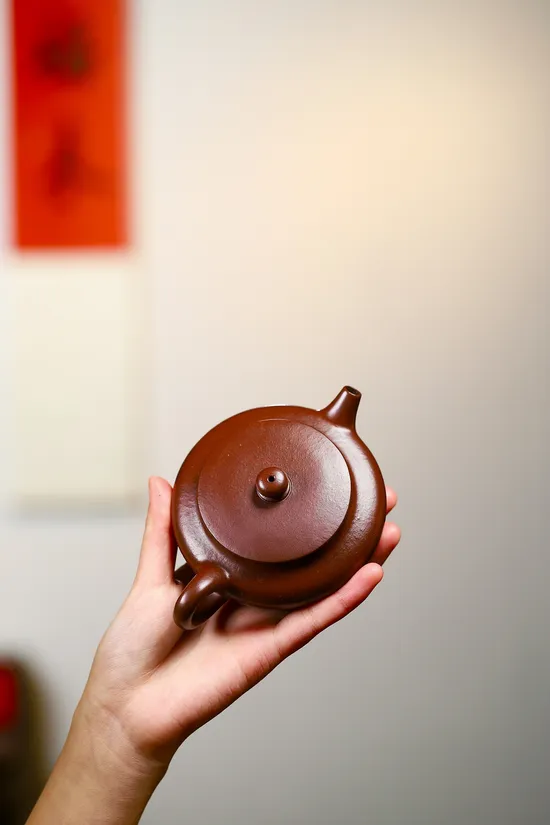 Yixing Zisha Teapot - Handcrafted Dragon's Blood Clay by Wang Qiming 3