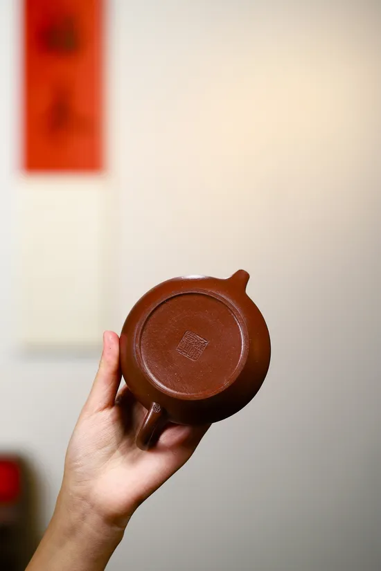 Yixing Zisha Teapot - Handcrafted Dragon's Blood Clay by Wang Qiming 5