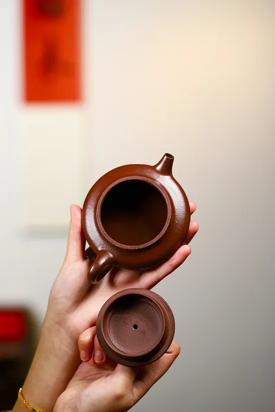 Yixing Zisha Teapot - Handcrafted Dragon's Blood Clay by Wang Qiming 7