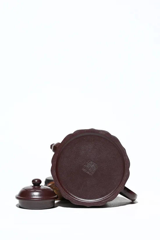 Premium Yixing Zisha Teapot | Lotus Zen Design | 20cc Stone Red Clay 2