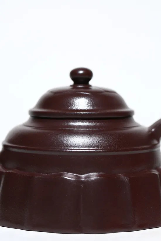 Premium Yixing Zisha Teapot | Lotus Zen Design | 20cc Stone Red Clay 7