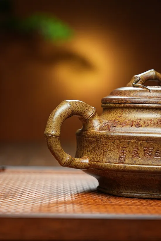 Rare Tiger Skin Clay Yixing Teapot: Handcrafted Artisan Collectible 1
