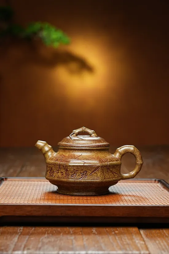 Rare Tiger Skin Clay Yixing Teapot: Handcrafted Artisan Collectible 2