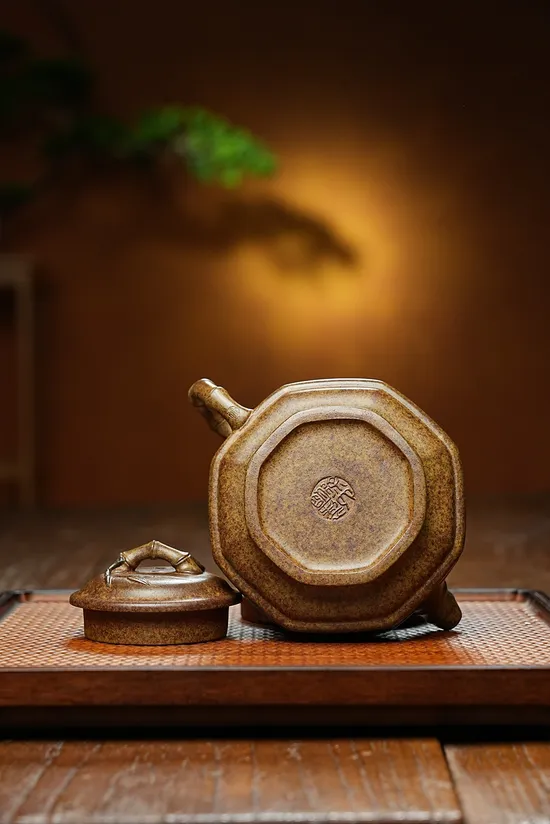 Rare Tiger Skin Clay Yixing Teapot: Handcrafted Artisan Collectible 5