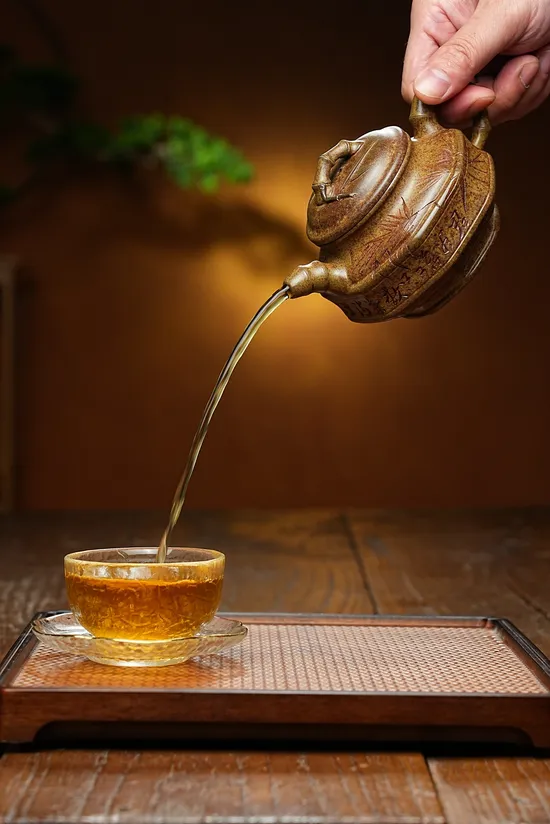 Rare Tiger Skin Clay Yixing Teapot: Handcrafted Artisan Collectible 7