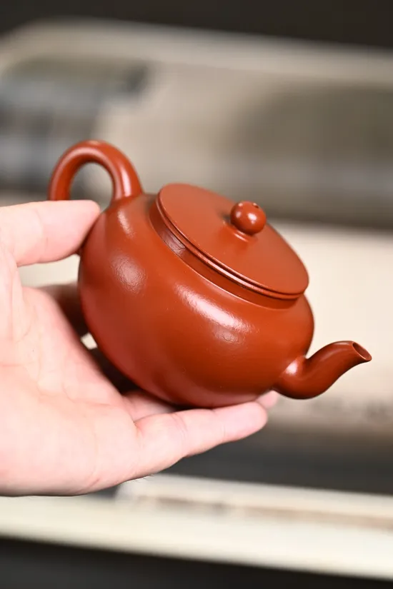 Premium Yixing Zisha Teapot | Flat Lid Lotus Design | 10cc 8