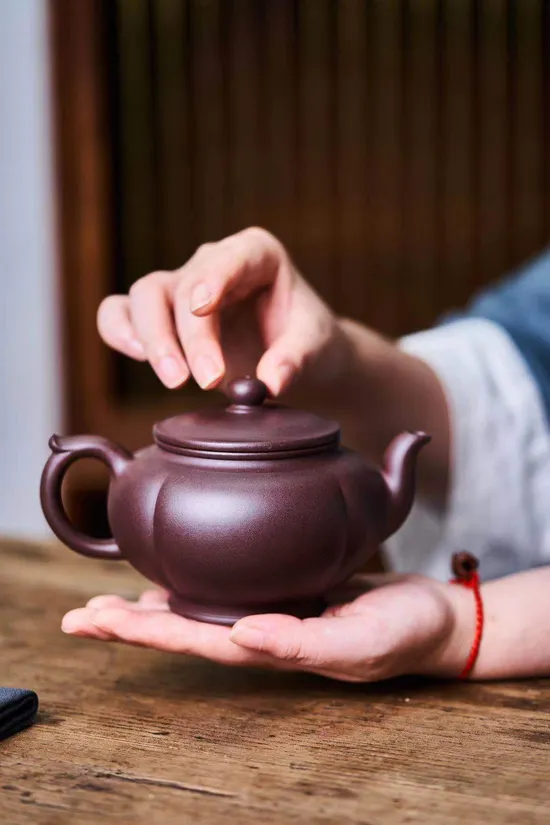 Yixing Zisha Teapot | Artisan Lotus Design Clay Pot 5