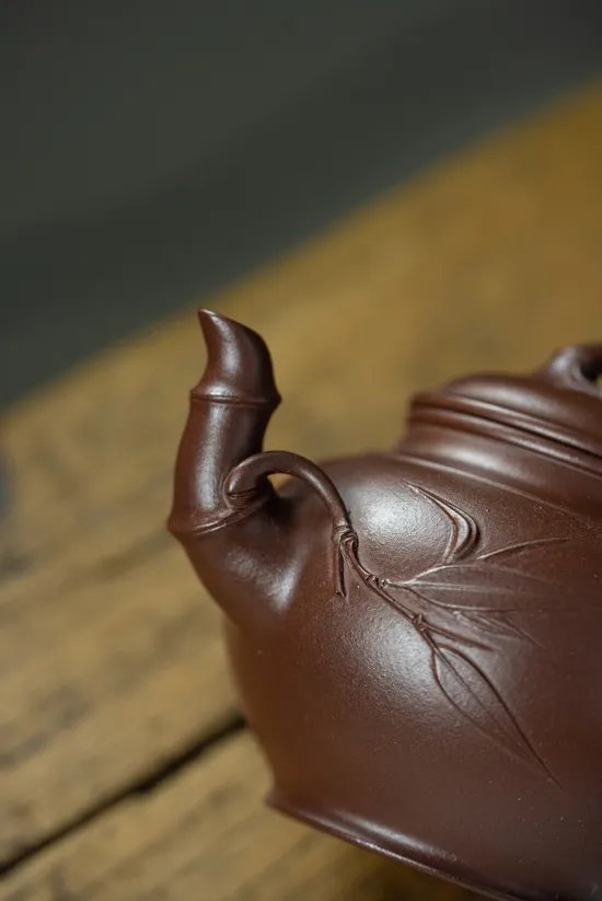 Zisha Teapots: Smile Cherry Bamboo Joint | family-collected old purple clay 7