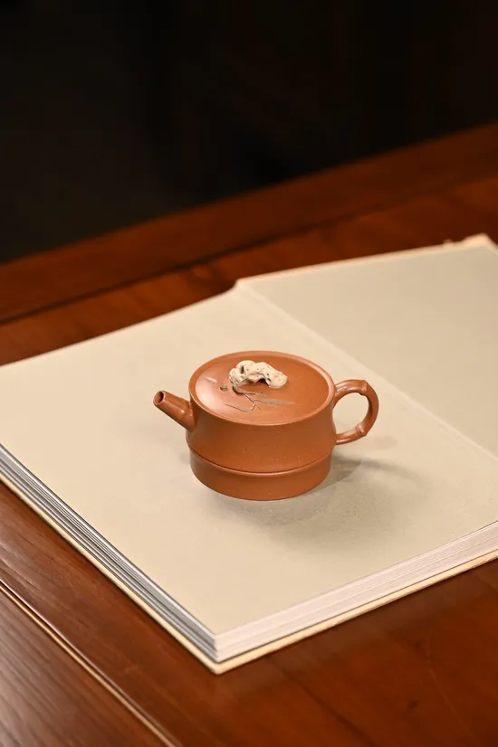 Yixing Zisha Teapot | Handcrafted Bamboo Clay Pot 150cc 6