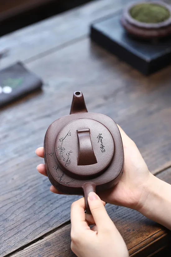 Si Fang Jun Yu Zisha Teapot | Artisan Purple Clay Pot 3